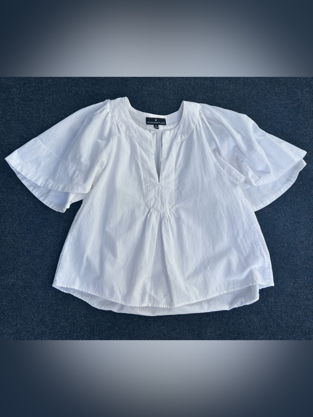Pomander Place White Finley Flutter-Sleeve Cotton Top